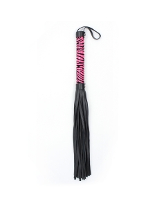 Leopard flogger 38cm Black/Pink