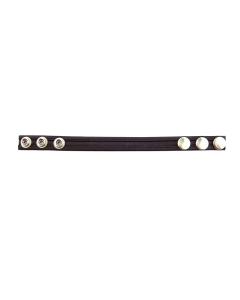 Leather Cock Strap with Stripe Black