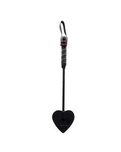 Mini Leather Flogger 26cm Heart Black