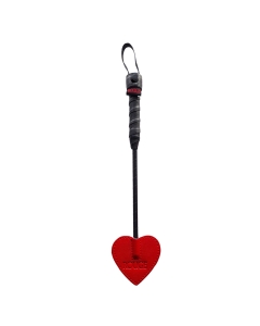 Mini Leather Flogger 26cm Heart Red