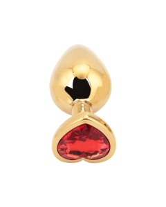 Heart shape Anal Plug medium gold - red