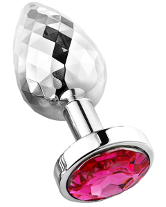 Diamond Facets Anal Plug Silver Pink