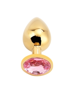 Rosebud Anal Plug large gold - pink