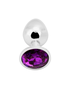 Rosebud Anal Plug small silver - dark violett