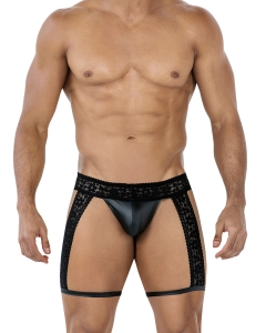 Men's Black Lace Garter - M - Black