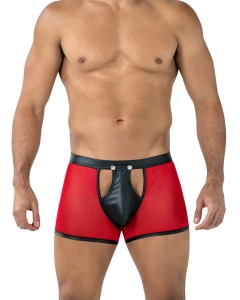Black Sheer Boxer - L- Red/Black