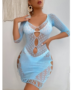 Babydoll with sleeves S/L - Light Blue