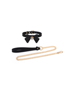 Silicone Collar with Bow, Leash and Chains 
