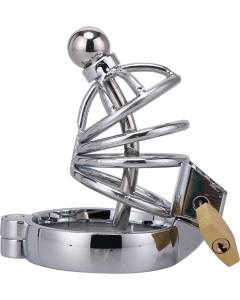 Baron Cock Cage with Mesh Belt 45mm Silver