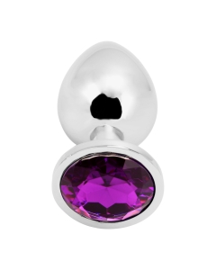 Rosebud Anal Plug large silver - dark violett
