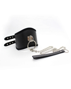 Neck collar with leash black