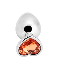 Heart shape Anal Plug large silver - gold