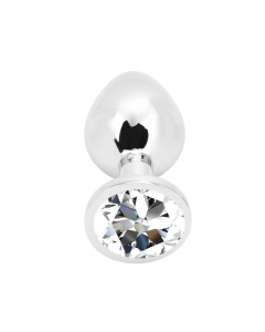 Rosebud Anal Plug medium silver - clear
