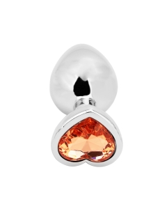 Heart shape Anal Plug medium silver - gold