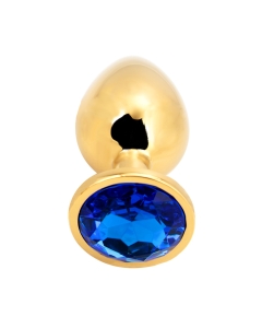 Rosebud Anal Plug large gold - dark blue