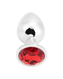 Rosebud Anal Plug Silver - Red