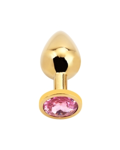 Rosebud Anal Plug medium gold - pink