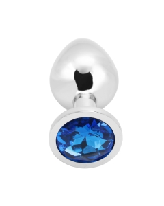 Rosebud Anal Plug medium silver - dark blue
