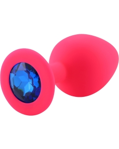 Rosebud Silicone Anal Plug large Pink - Blue
