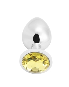 Rosebud Anal Plug large silver - yellow