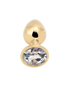 Rosebud Anal Plug small gold - clear