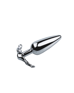 Human Shape Long Single Buttplug Silver