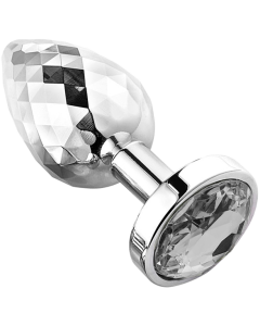 Diamond Facets Anal Plug Silver Clear