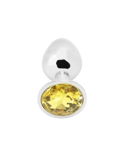 Rosebud Anal Plug small silver - yellow