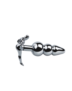 Human Shape Triple Buttplug Silver