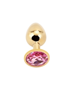 Rosebud Anal Plug small gold - pink