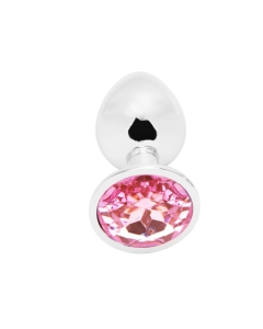 Rosebud Anal Plug small silver - pink