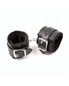 Fur lined wrist restraints black