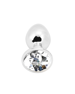 Rosebud Anal Plug small silver - clear