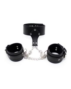 Neck to wrist restraints with chain black