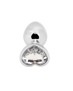 Heart shape Anal Plug Silver - Clear