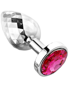 Diamond Facets Anal Plug Silver Pink