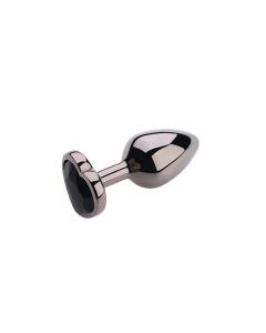 Heart shape Anal Plug Large Black Metallic - Black