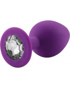 Rosebud Silicone Anal Plug small Purple - Clear