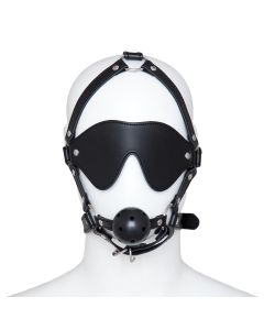 Blindfold with Breath. Ball Gag Black