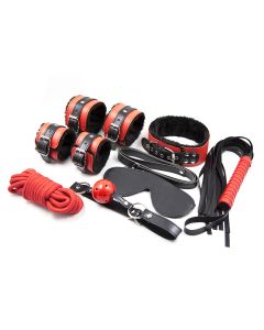 BDSM Plush Set H (8pcs) Red/Black