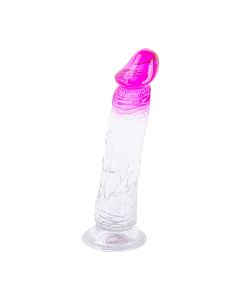 TPR Dildo 8.8" Transparant with Tip Pink