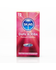 Skins Condoms Dots & Ribs 12 Pack
