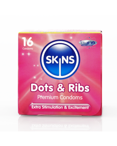 Skins Condoms Dots & Ribs Cube 16 Pack