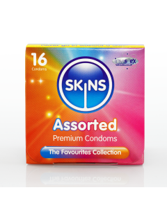 Skins Condoms Assorted Cube 16 Pack - D&R, NAT, UT
