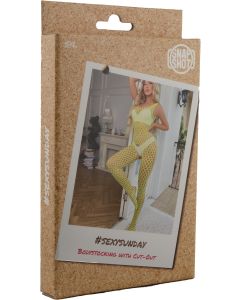 Bodystocking Fishnet S/L - Yellow