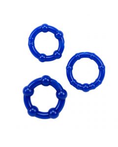 Beaded Cock Rings (Blue)