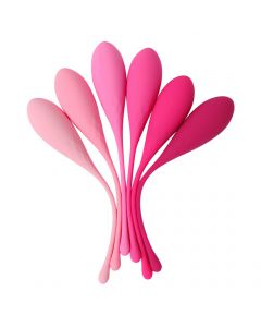 Silicone Kegel Ball Set 6 pcs. White to Pink 50-130 grams