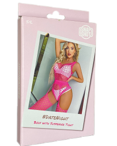 Body with Suspender Tight Set S/L - Pink