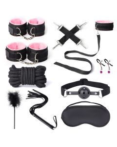 BDSM Set (11pcs) #PinkSession Black/Pink