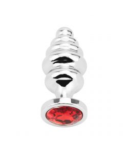 Thread Anal Plug large silver - red